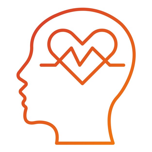 Diseño vectorial de estilo de icono de salud mental