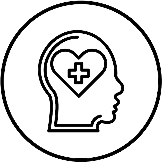 Diseño vectorial de estilo de icono de salud mental
