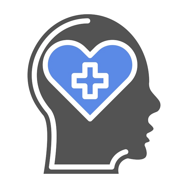 Diseño vectorial de estilo de icono de salud mental