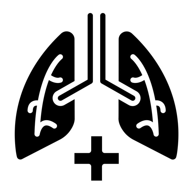 Diseño vectorial Estilo del icono de salud pulmonar