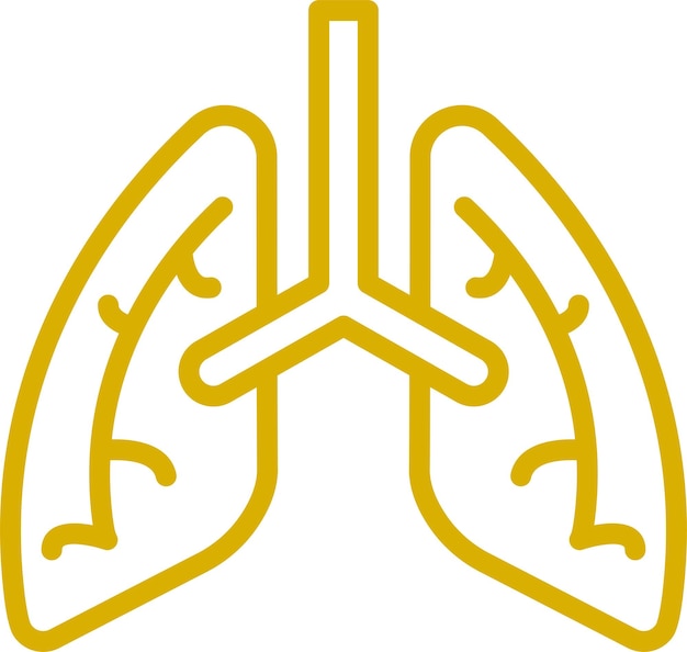 Diseño vectorial Estilo del icono de salud respiratoria