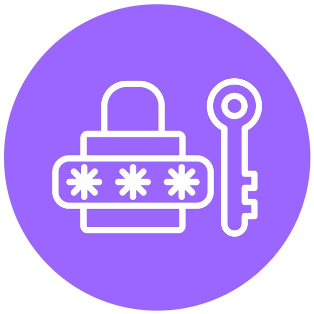 Diseño vectorial Estilo del icono de salvaguardia de la llave