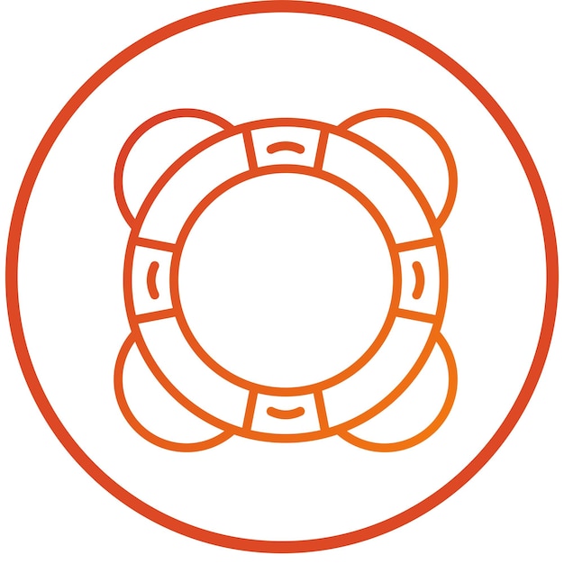 Diseño vectorial del estilo del icono del salvavidas