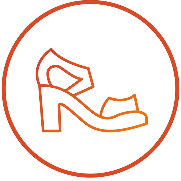 Diseño vectorial del estilo del icono de la sandalia