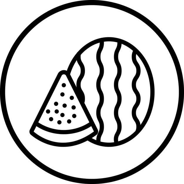 Diseño vectorial Estilo del icono de la sandía