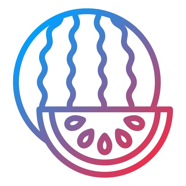 Diseño vectorial Estilo del icono de la sandía
