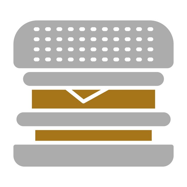 Diseño vectorial estilo icono de sándwich de hamburguesa