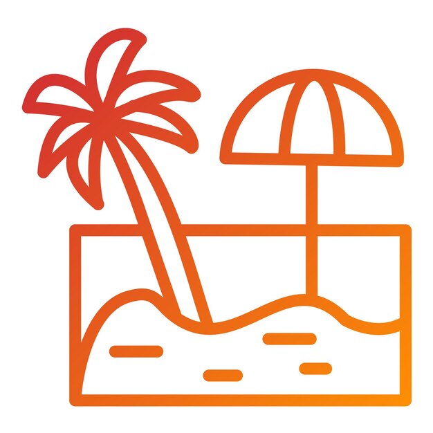 Diseño vectorial Estilo de icono de Sandy Beach