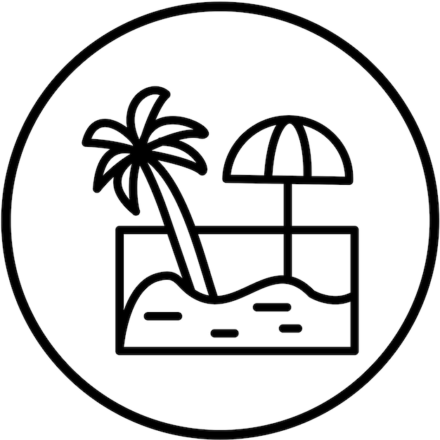 Diseño vectorial Estilo de icono de Sandy Beach