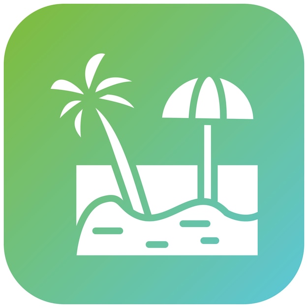 Diseño vectorial Estilo de icono de Sandy Beach