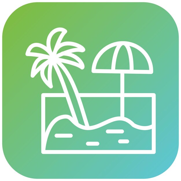 Diseño vectorial Estilo de icono de Sandy Beach