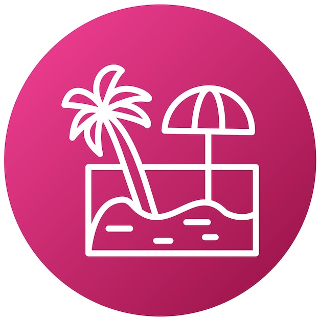 Diseño vectorial Estilo de icono de Sandy Beach