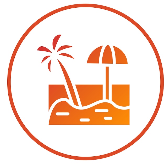 Diseño vectorial Estilo de icono de Sandy Beach