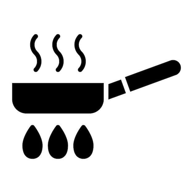 Diseño vectorial Estilo del icono de la sartén