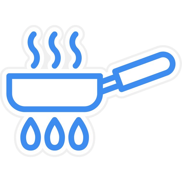 Diseño vectorial Estilo del icono de la sartén
