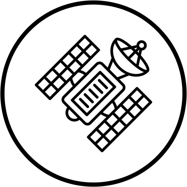 Diseño vectorial Estilo del icono del satélite