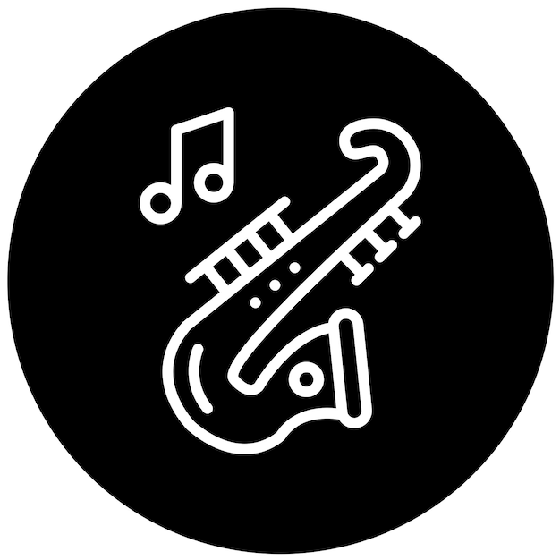 Diseño vectorial del estilo del icono del saxofón