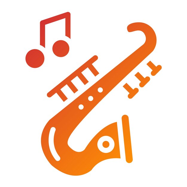 Diseño vectorial del estilo del icono del saxofón