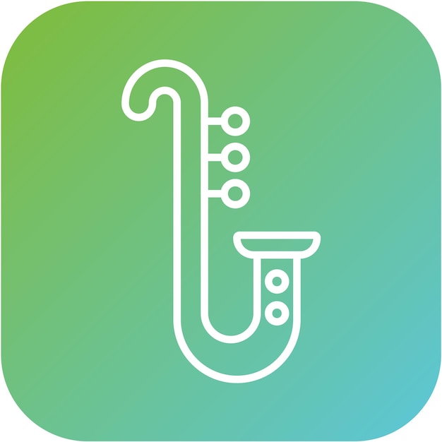 Diseño vectorial del estilo del icono del saxofón