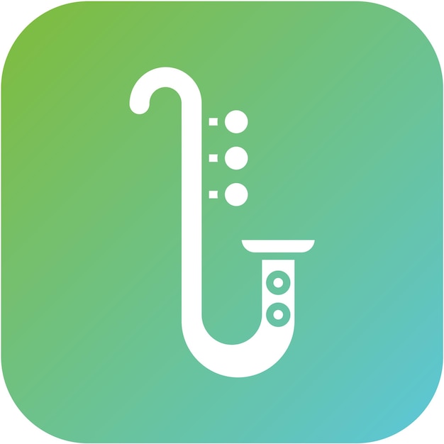 Diseño vectorial del estilo del icono del saxofón