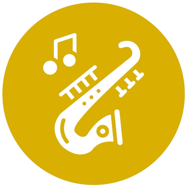 Diseño vectorial del estilo del icono del saxofón