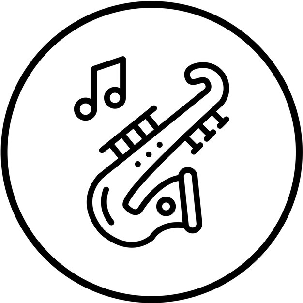 Diseño vectorial del estilo del icono del saxofón