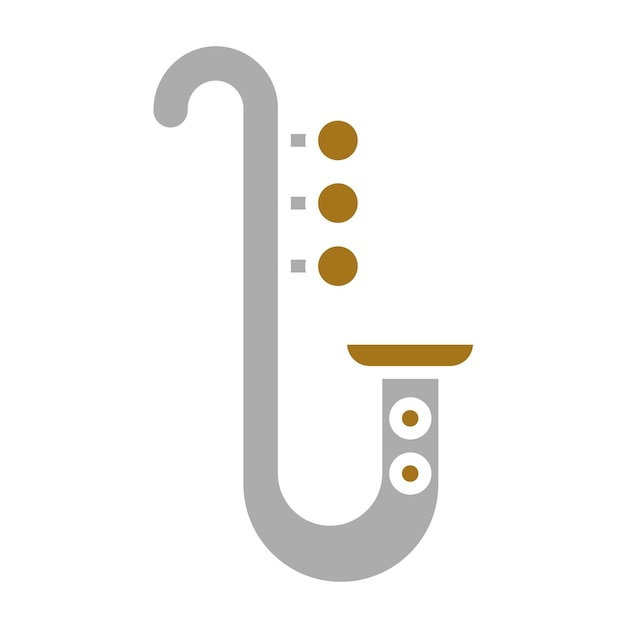 Diseño vectorial del estilo del icono del saxofón
