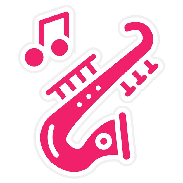 Diseño vectorial del estilo del icono del saxofón