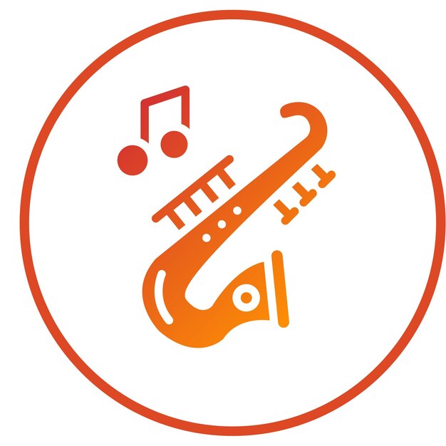 Diseño vectorial del estilo del icono del saxofón