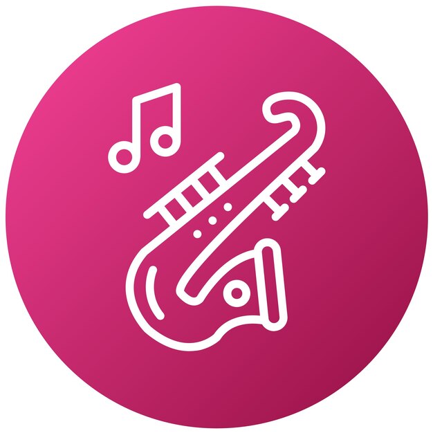 Diseño vectorial del estilo del icono del saxofón