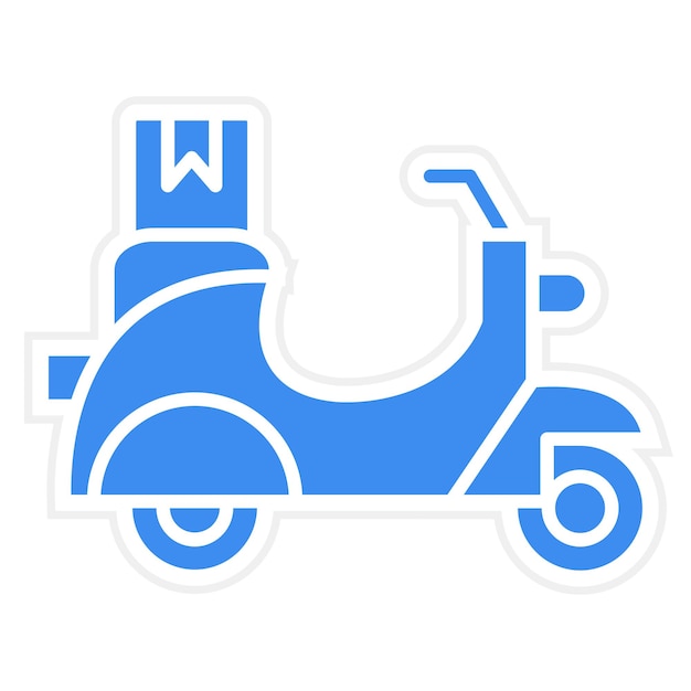 Diseño vectorial Estilo del icono del scooter de entrega