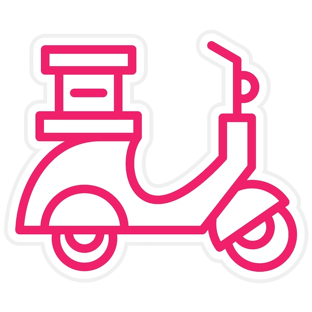 Diseño vectorial Estilo del icono del scooter de entrega