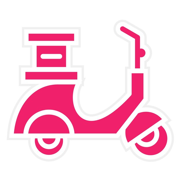 Diseño vectorial Estilo del icono del scooter de entrega