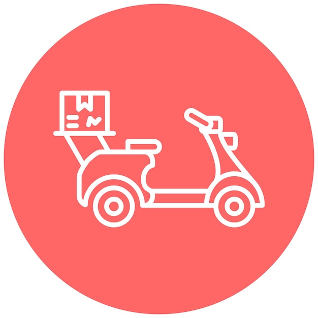 Diseño vectorial Estilo del icono del scooter de entrega
