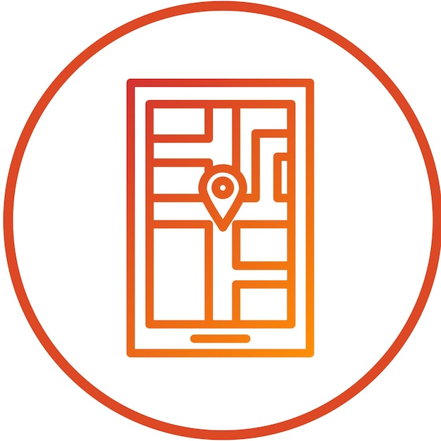 Diseño vectorial del estilo del icono de seguimiento GPS