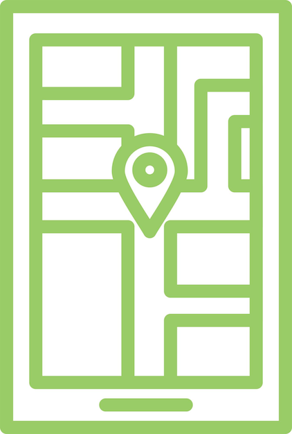 Diseño vectorial del estilo del icono de seguimiento GPS