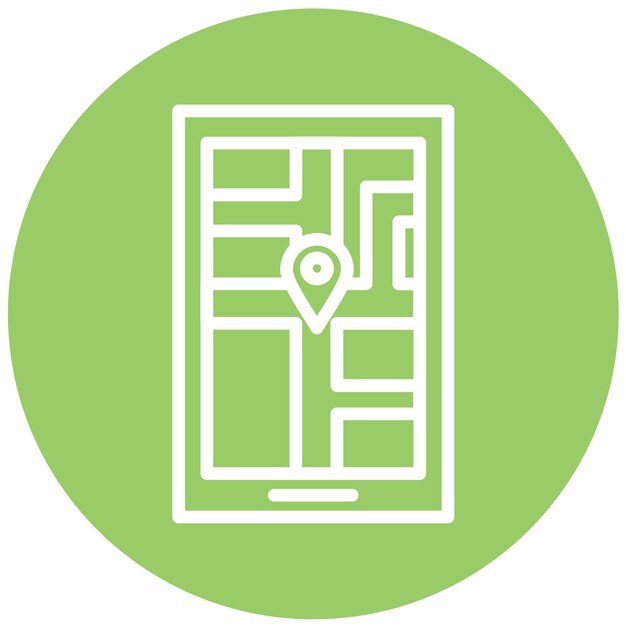 Diseño vectorial del estilo del icono de seguimiento GPS