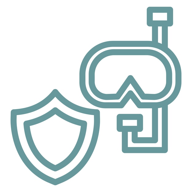 Diseño vectorial de estilo de icono de seguridad de buceo