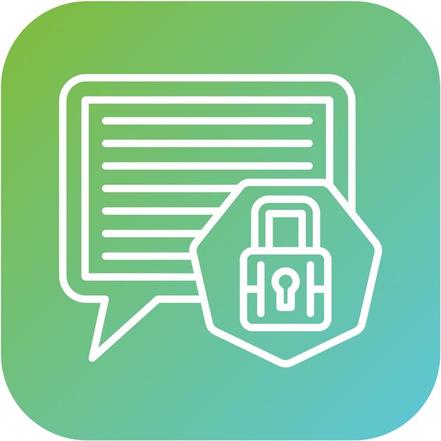 Diseño vectorial del estilo de icono de seguridad del chat