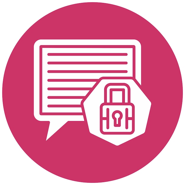 Diseño vectorial del estilo de icono de seguridad del chat