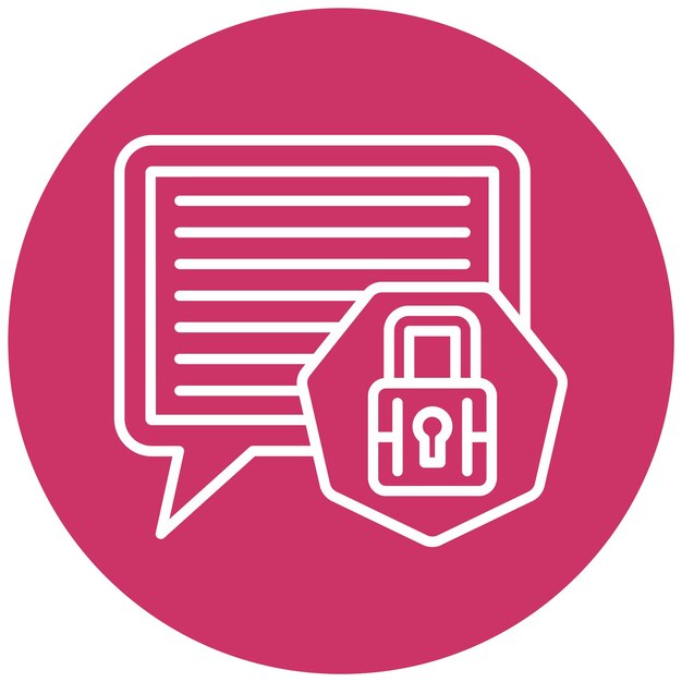 Diseño vectorial del estilo de icono de seguridad del chat
