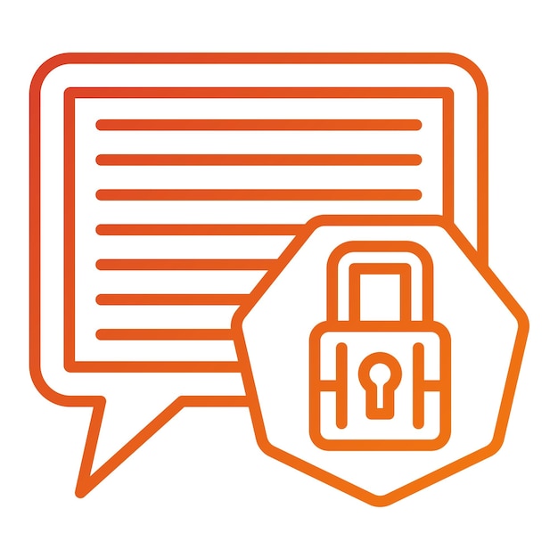 Diseño vectorial del estilo de icono de seguridad del chat