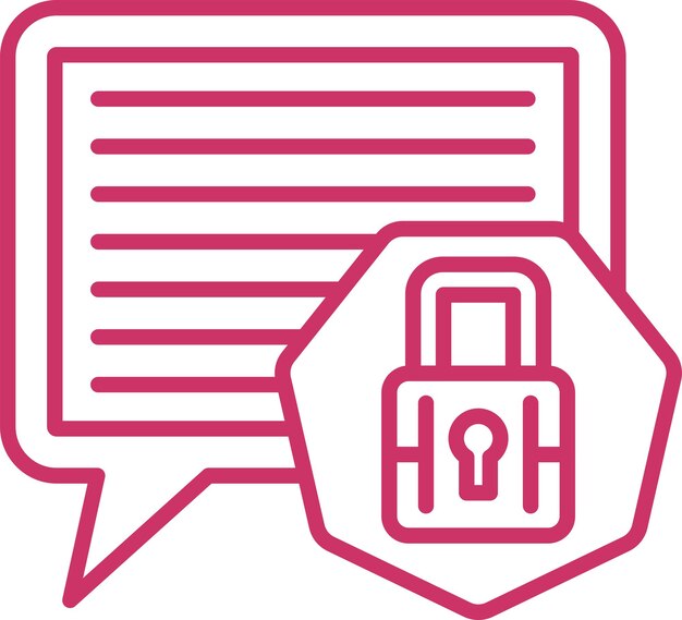 Diseño vectorial del estilo de icono de seguridad del chat
