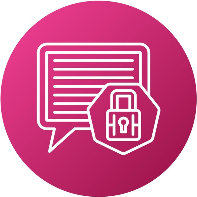 Diseño vectorial del estilo de icono de seguridad del chat