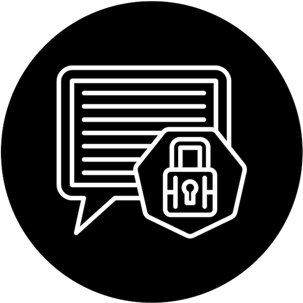 Diseño vectorial del estilo de icono de seguridad del chat