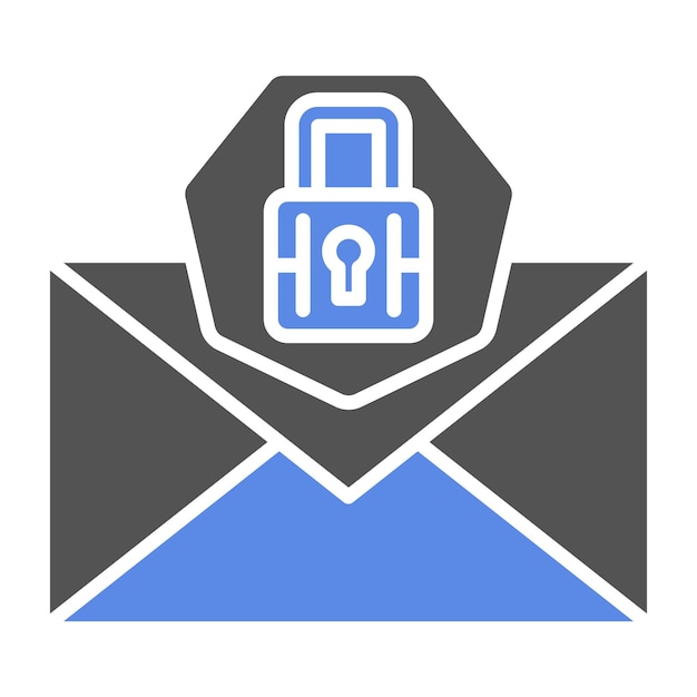 Diseño vectorial del estilo del icono de seguridad de correo electrónico