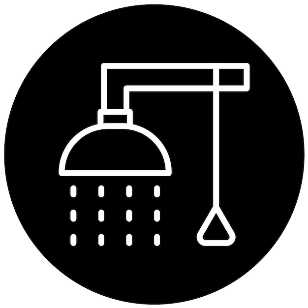 Diseño vectorial Estilo del icono de seguridad de la ducha