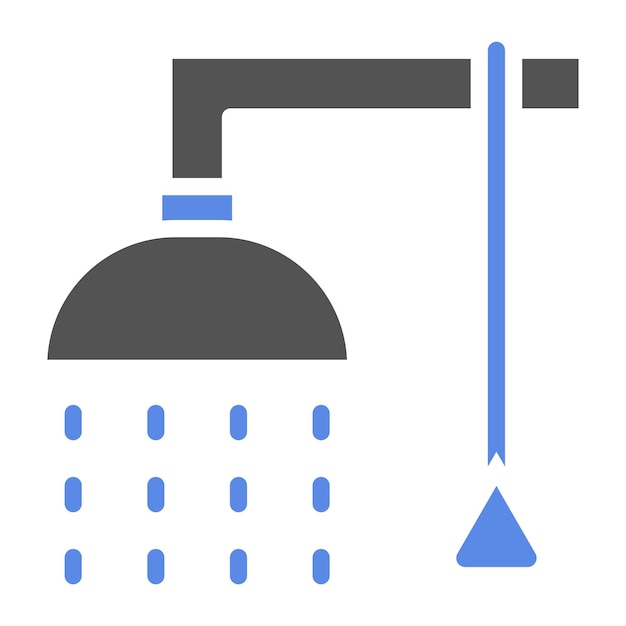 Diseño vectorial Estilo del icono de seguridad de la ducha