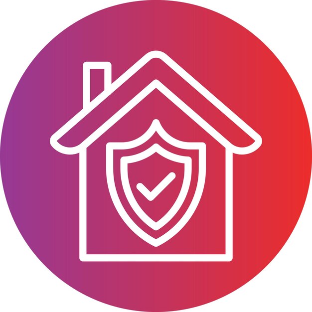 Vector diseño vectorial estilo del icono de seguridad del hogar