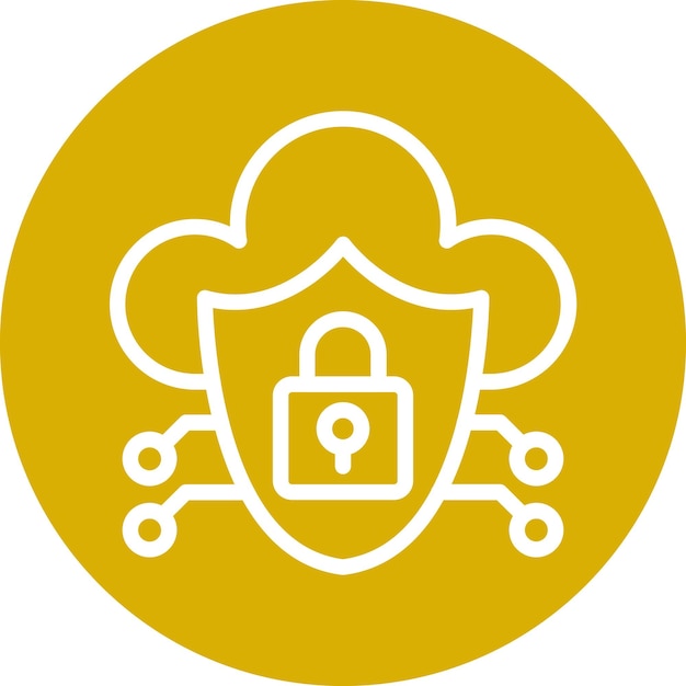 Diseño vectorial Estilo de icono de seguridad en la nube